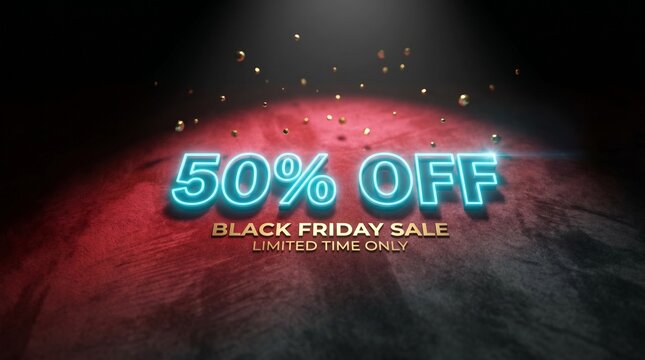 Black Friday Banner Bold Red Black Gradient Discount