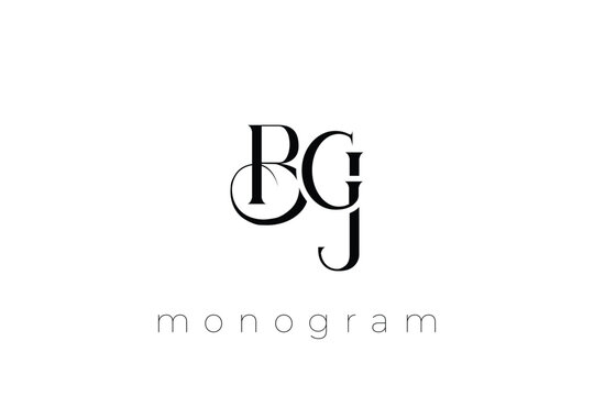 BGJ Elegant Monogram Logo Design With Decorative Lettering