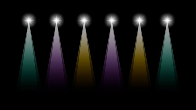 Concert Stage Lighting Background with Spotlights and Stadium Lights