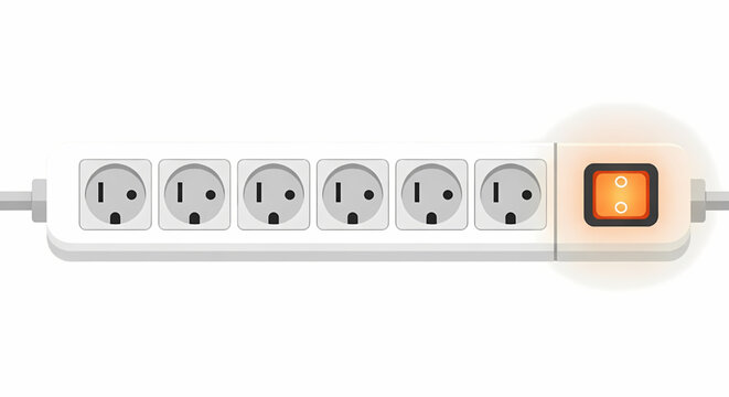 Electrical power strip with lit power