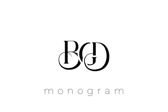BGD Elegant Monogram Logo Design With Decorative Lettering
