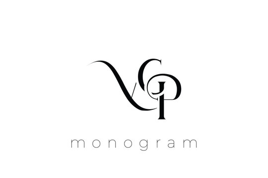 VWP Elegant Monogram Logo Design With Decorative Lettering