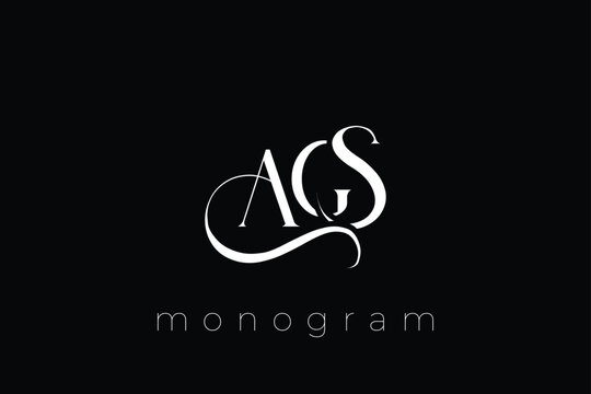 AGS Elegant Monogram Logo Design With Decorative Lettering