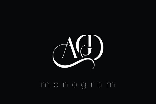 AGD Elegant Monogram Logo Design With Decorative Lettering
