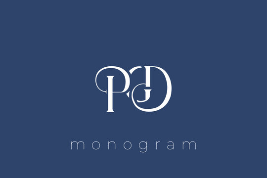 PGD Elegant Monogram Logo Design With Decorative Lettering