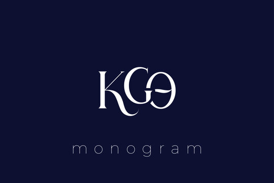 KGO Elegant Monogram Logo Design With Decorative Lettering