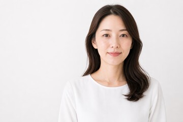 Fototapeta premium 美容ポートレートの女性が白背景で正面