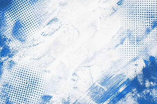 Abstract blue and white textured background with halftone