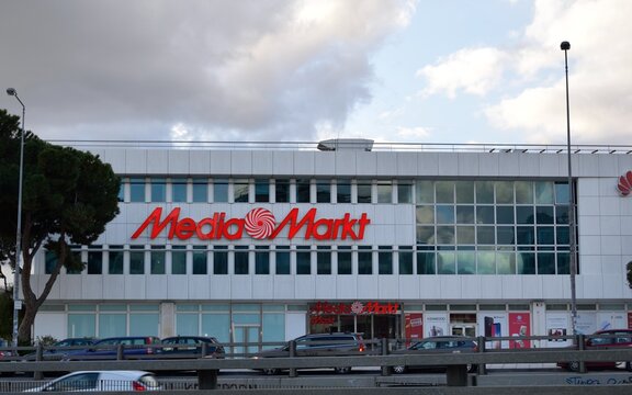 Athens,Greece-February 24,2018.The building of the Media Markt building at Maroussi-Athens.