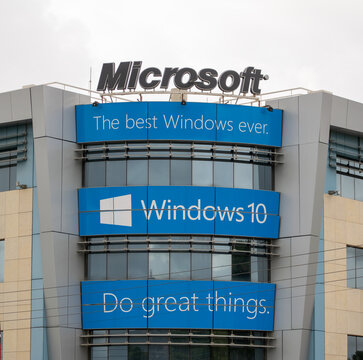 Athens,Greece-January 22,2018.Image shows the building of Microsoft at Amaroussion Athens-Greece.