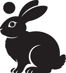 Obraz premium Black rabbit silhouette icon isolated on white background