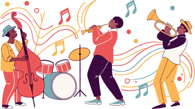 music band on abstract background