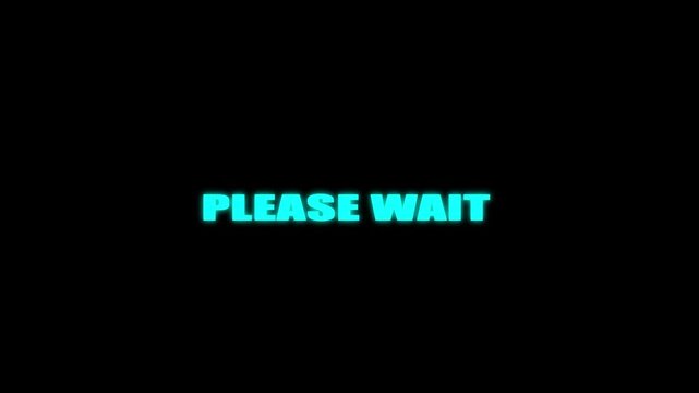 pleas wait Text Animation.Bold Subscribe Reminder Text Animation in white text on a black background.