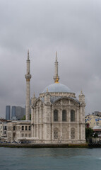 Naklejka premium Historic Grand Mecidiye Mosque with its elegant minarets in Istanbul, Turkey
