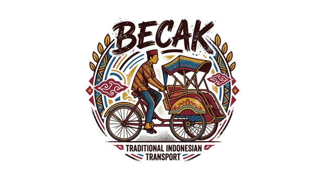 Traditional Indonesian Transport Tricycle Vehicle.