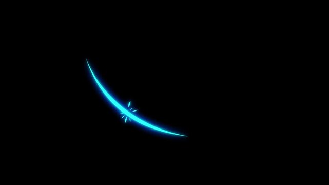 Blue Light Slice Cut Effect Animation on Black Background