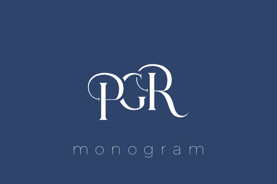 PGR Elegant Monogram Logo Design With Decorative Lettering