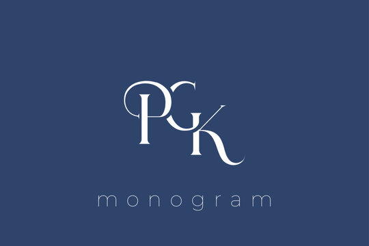 PGK Elegant Monogram Logo Design With Decorative Lettering