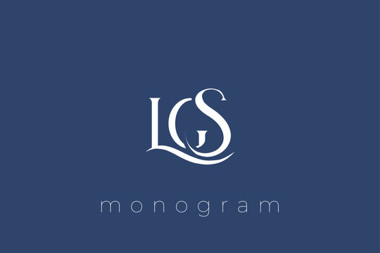 LGS Elegant Monogram Logo Design With Decorative Lettering