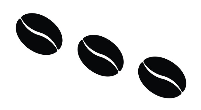 Coffee beans silhouette on a white background simple graphic design