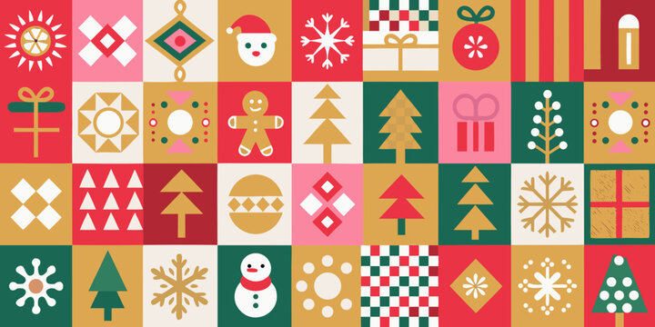 Christmas patchwork pattern a colorful vector illustration with festive motifs