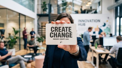 Fototapeta premium Create Change Card – Innovation and Progress