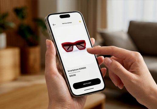 Hands Holding Smartphone Product Page Mockup