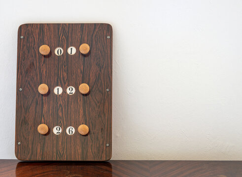 Vintage wooden perpetual date roller calendar with Date 1st December 2026