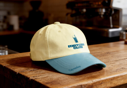 Baseball Cap Mockup on Counter