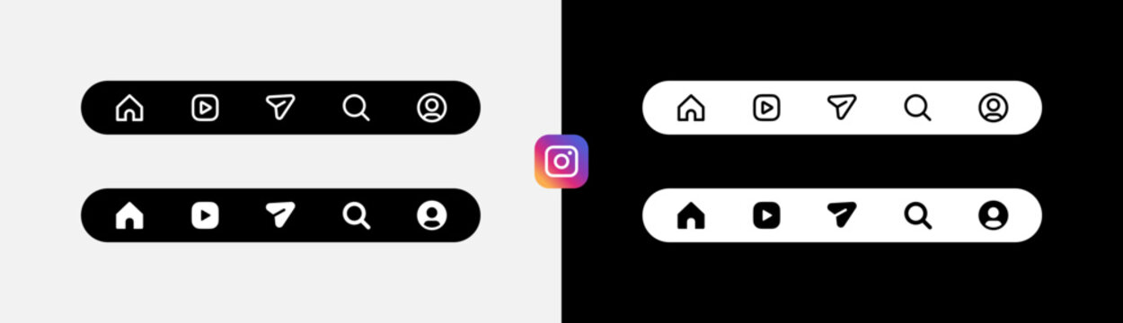 Instagram new Navbar updated UI, dark and light theme.