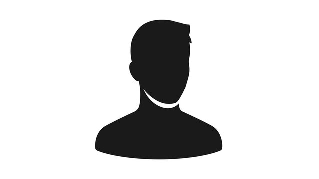 Silhouette of a man icon, simple style
