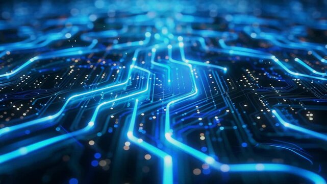 10 seconds Seamless looping futuristic color-change computer electronics pcb motherboard pcb-trace technology animation screensaver motion graphic looping HD-video background presentation 