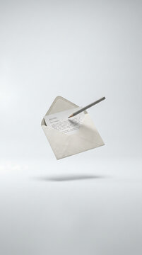 Minimal email draft icon on clean background representing communication hesitation concept