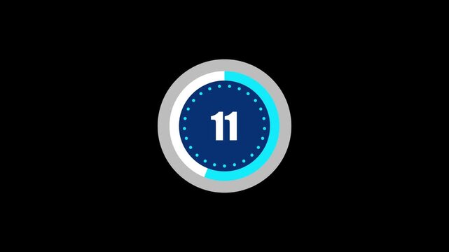 0+20 second countdown timer simple countdown animated white circle on black background 4k Video stopwatch to zero