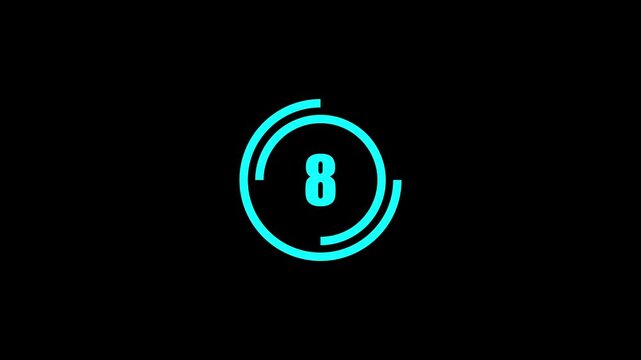 12 second countdown timer simple countdown animated white circle on black background 4k Video stopwatch to zero