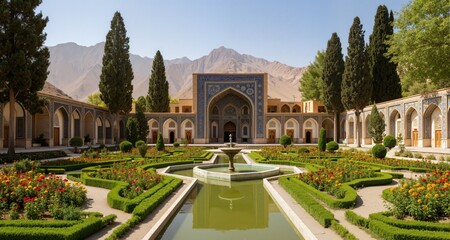 Obraz premium Shazdeh Mahan Garden: UNESCO-listed Persian wonder in Kerman. 
