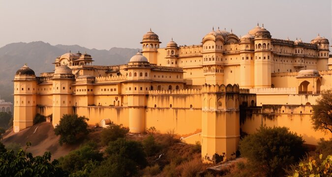 Amber Fort &ndash; a Rajput complex of defensive structures and palaces located in the town of Amber, India
