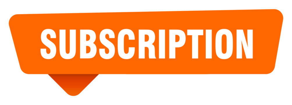 subscription sticker. subscription orange sign isolated on transpatent background