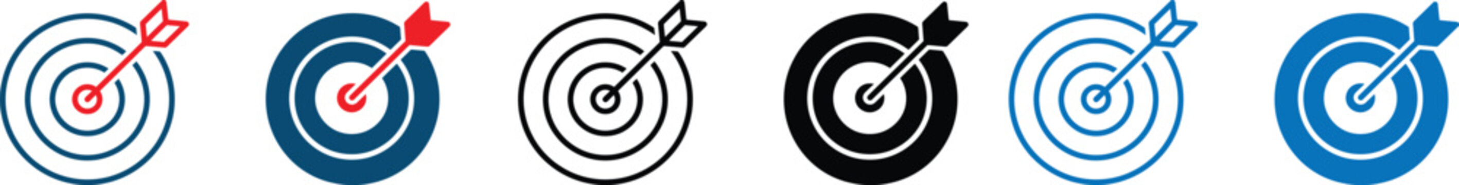 Target icons with arrows in various colors and styles