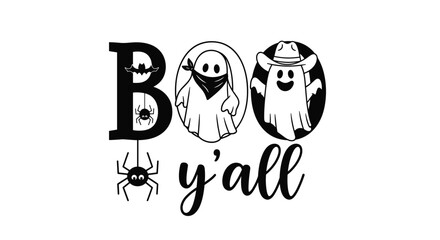 Obraz premium Creative black and white Halloween text 