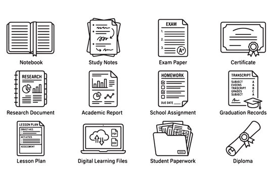 Education and Academic Document Vector Icons