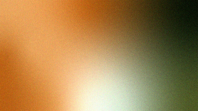 Earthy rust orange to soft beige and dark forest green grainy gradient background with fine organic noise creating a natural rustic aesthetic for eco-friendly packaging