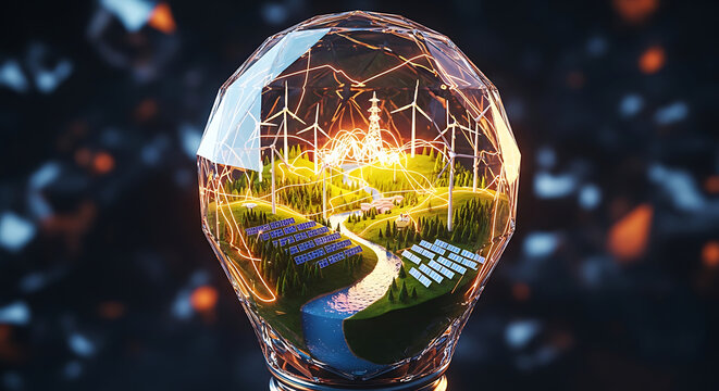 Sustainable energy landscape in a lightbulb