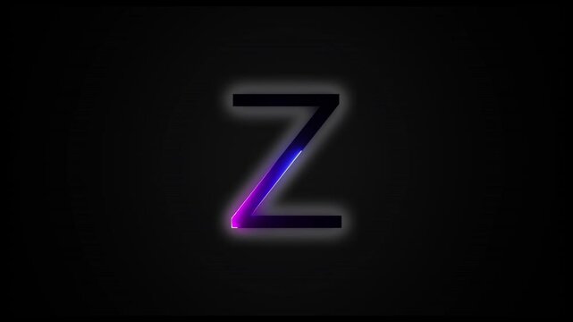 Neon letter Z with alpha channel, letters and alphabet in neon style with a transparent background