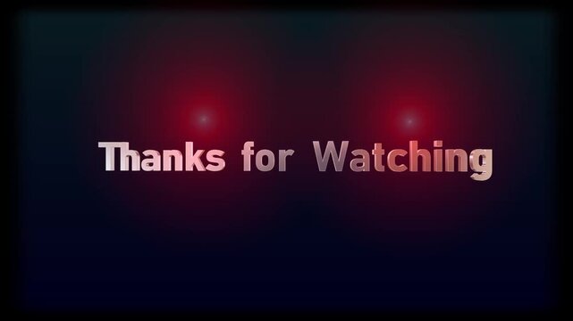 Thanks for Watching 3D metallic text animation with shattering particles, rotating letters, and dynamic blue to red glowing background for video outro and end screens