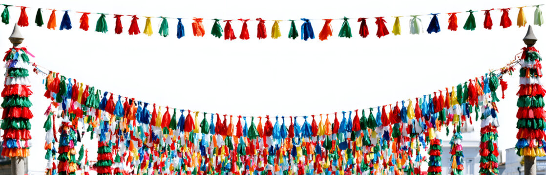 S&atilde;o Jo&atilde;o festival bunting, decorative flags with no background