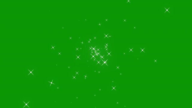 Radiant sparkle comet line, fairy dust glitter stream, glowing starlight particles, magical twinkle effect, seamless overlay animation, green background, 4k