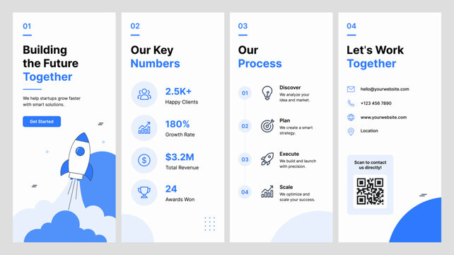 Corporate business brochure template with company profile layout contact information sections modern poster header design and startup presentation pages