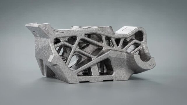 Midframe view of a carbide tool blank created using 3D printing technology highlighting the intricate nearnetshape design ready for finishing processes.
