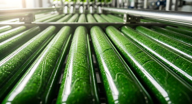 Industrial photobioreactor system for microalgae cultivation in glass tubes